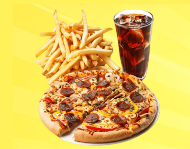 Pizza French Fries Cold Drink