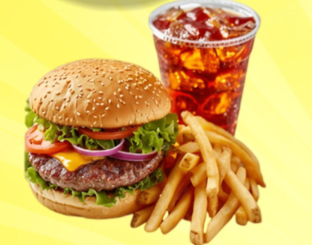 Burger French Fries Cold Drink